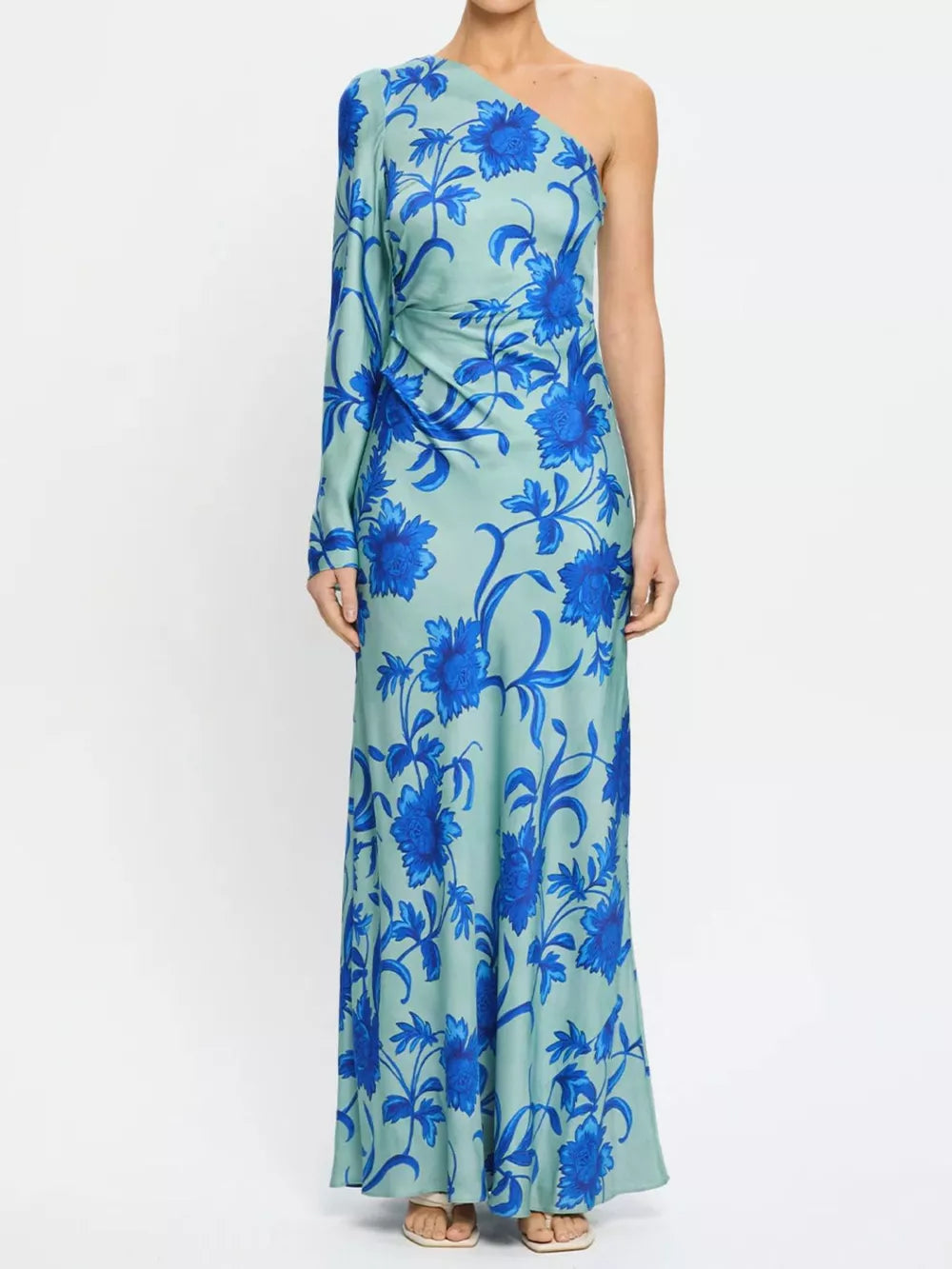 Robe Longue Asymétrique à Imprimé Floral