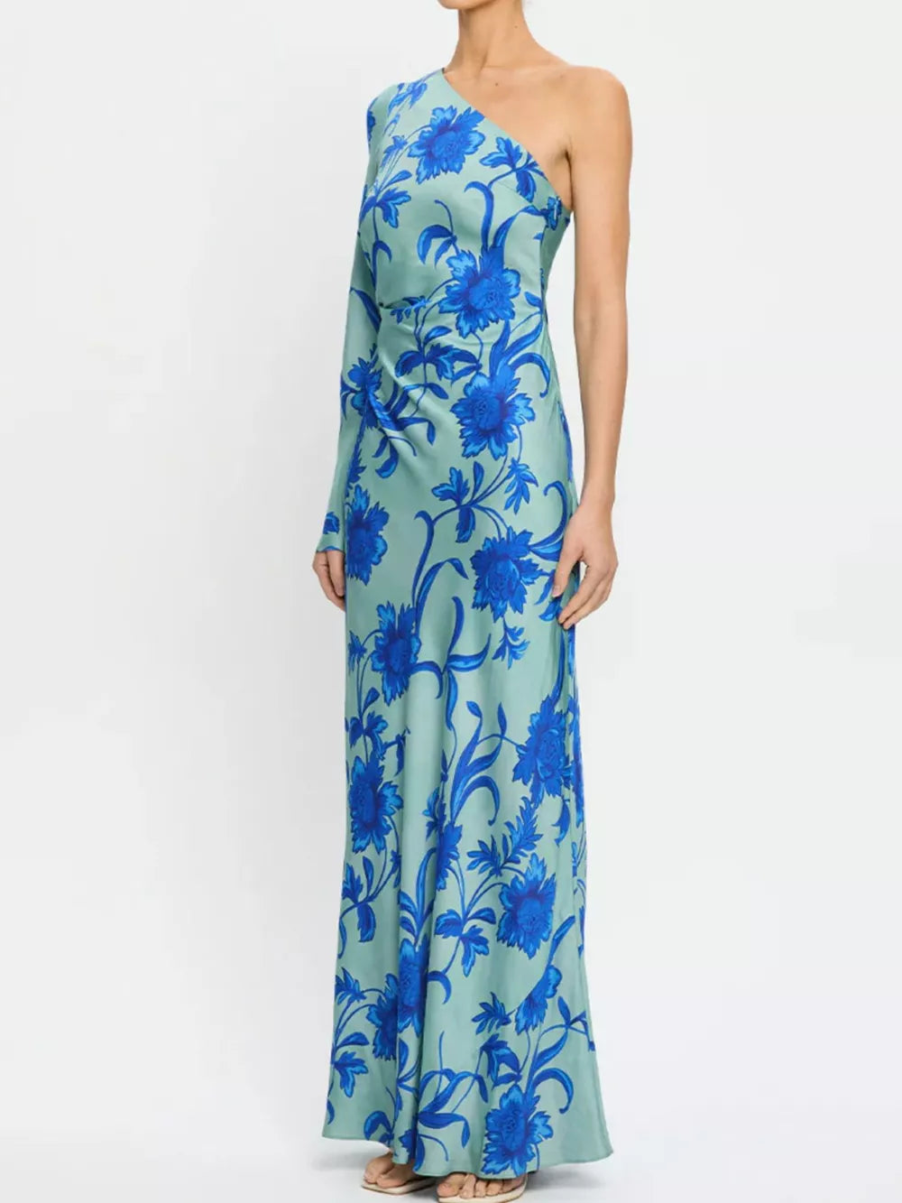 Robe Longue Asymétrique à Imprimé Floral